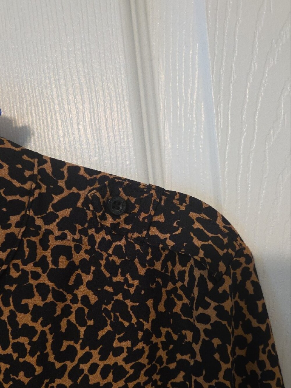 Calvin Klein Black & Camel Leopard Print Shirt - Picture 4 of 4
